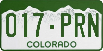 CO license plate 017PRN