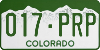 CO license plate 017PRP