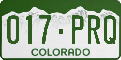 CO license plate 017PRQ