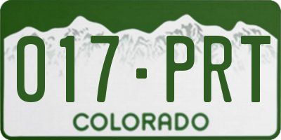CO license plate 017PRT