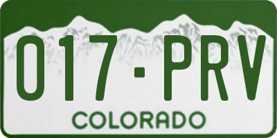 CO license plate 017PRV