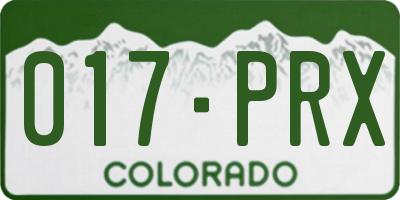 CO license plate 017PRX