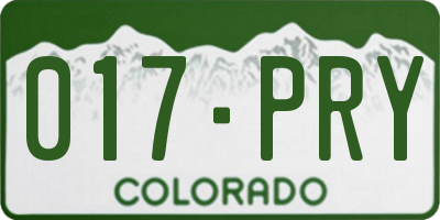 CO license plate 017PRY