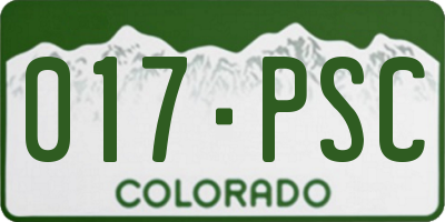 CO license plate 017PSC