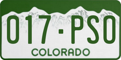 CO license plate 017PSO