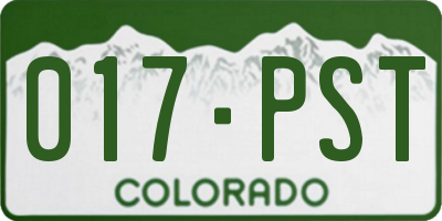 CO license plate 017PST