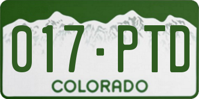 CO license plate 017PTD
