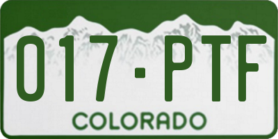 CO license plate 017PTF