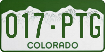 CO license plate 017PTG