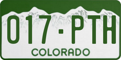 CO license plate 017PTH