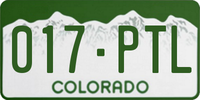 CO license plate 017PTL