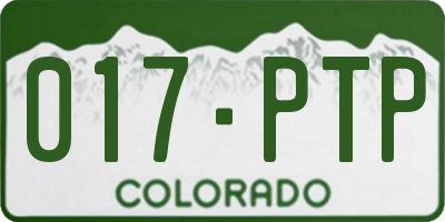CO license plate 017PTP