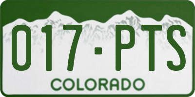 CO license plate 017PTS