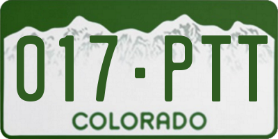 CO license plate 017PTT