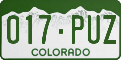 CO license plate 017PUZ