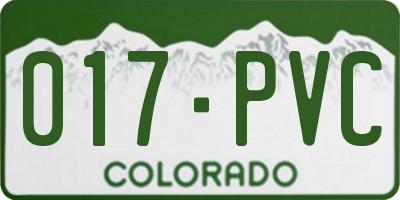 CO license plate 017PVC