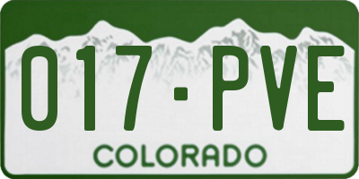 CO license plate 017PVE