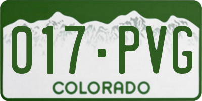 CO license plate 017PVG