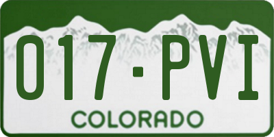 CO license plate 017PVI