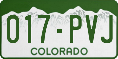 CO license plate 017PVJ