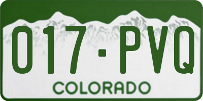 CO license plate 017PVQ