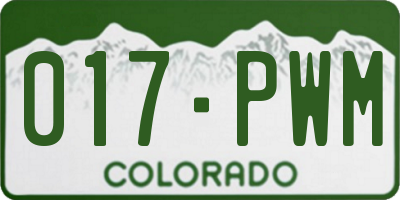 CO license plate 017PWM