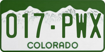 CO license plate 017PWX
