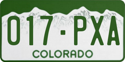 CO license plate 017PXA