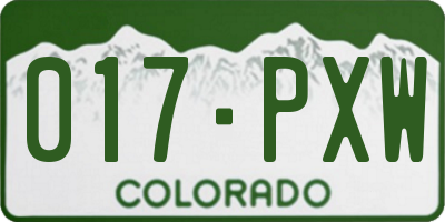 CO license plate 017PXW