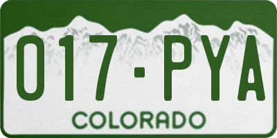 CO license plate 017PYA