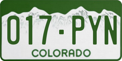 CO license plate 017PYN