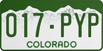 CO license plate 017PYP