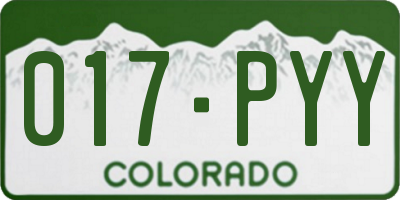 CO license plate 017PYY