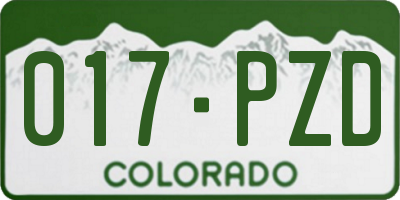 CO license plate 017PZD