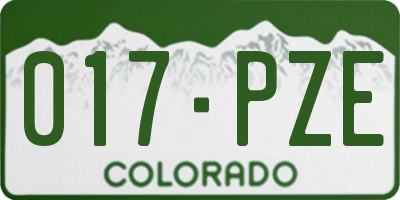 CO license plate 017PZE