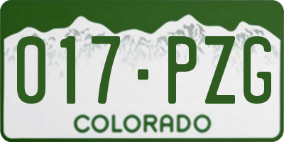 CO license plate 017PZG