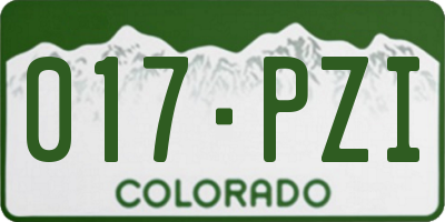 CO license plate 017PZI