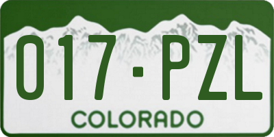 CO license plate 017PZL