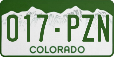 CO license plate 017PZN