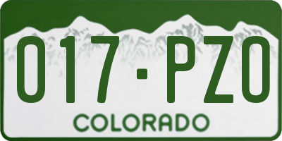 CO license plate 017PZO