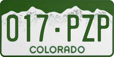 CO license plate 017PZP