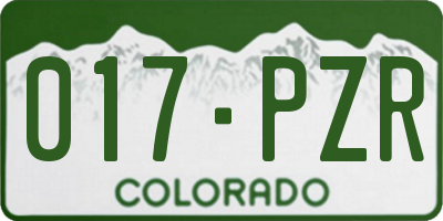 CO license plate 017PZR