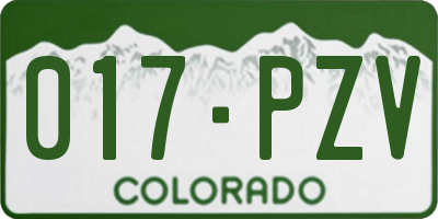 CO license plate 017PZV