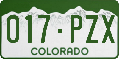 CO license plate 017PZX