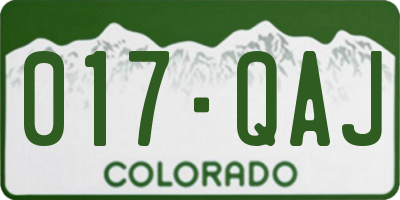 CO license plate 017QAJ
