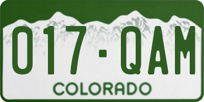CO license plate 017QAM