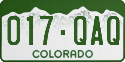 CO license plate 017QAQ