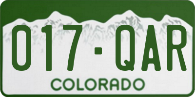 CO license plate 017QAR