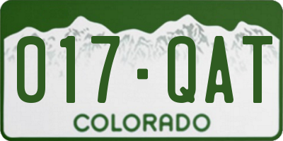 CO license plate 017QAT