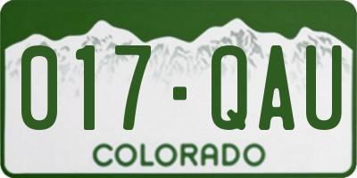 CO license plate 017QAU